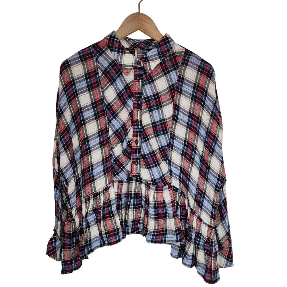 Free People Button Up Shirt Women's Small Promise Everything Long Sleeve Top - Picture 1 of 7